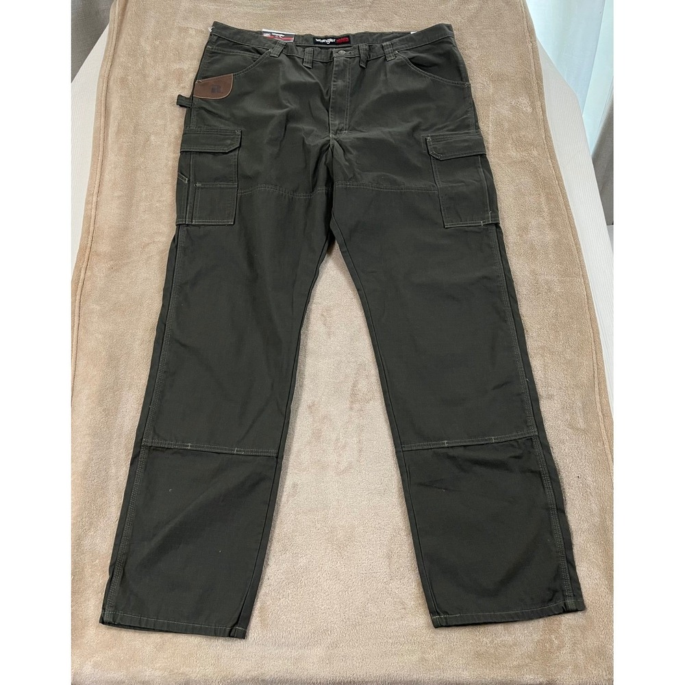 Wrangler Riggs Ranger Cargo Pants Men's Size 44 Olive Green Relaxed Fit NEW